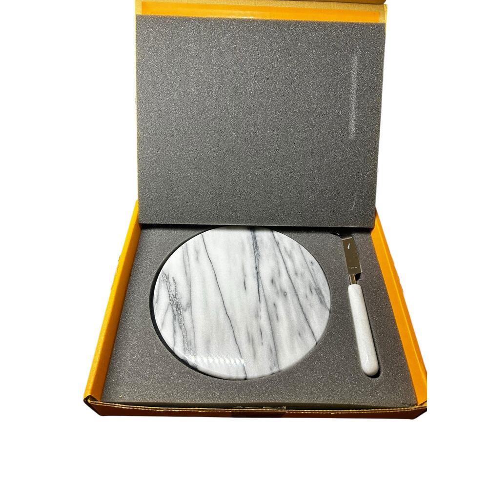 Vintage Collectible Bank of New York Marble Cheese Board & Knife Set – New